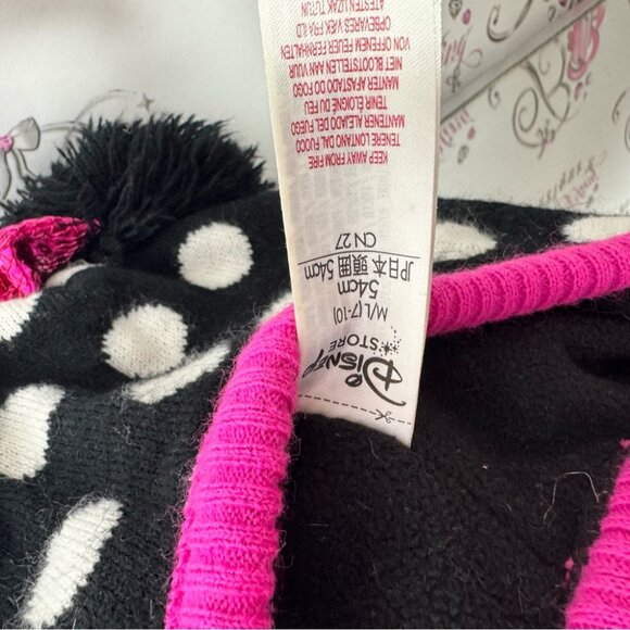 Disney hat touque bow ribbon 🎀 ears Minnie Mouse Polka Dot Hat Pink Accents - Picture 8 of 10